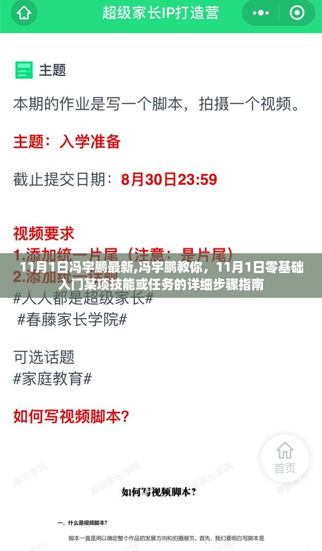 冯宇鹏教你，零基础入门指南——11月1日技能学习详细步骤