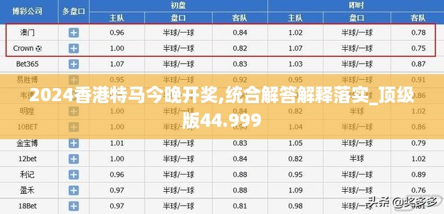 2024香港特马今晚开奖,统合解答解释落实_顶级版44.999