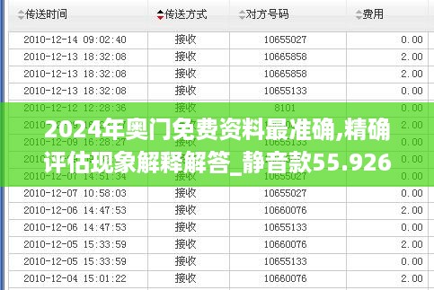 2024年奥门免费资料最准确,精确评估现象解释解答_静音款55.926