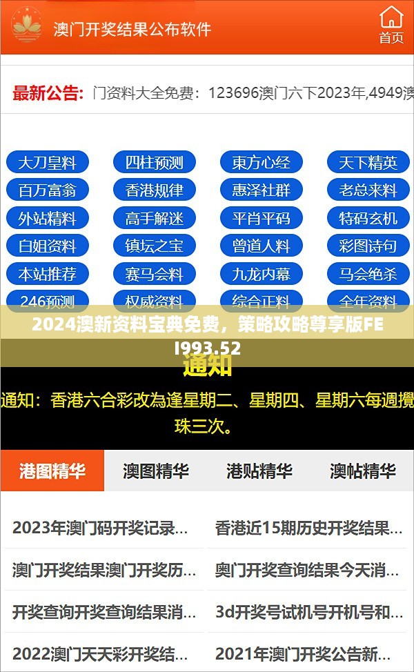 2024澳新资料宝典免费，策略攻略尊享版fei993.52